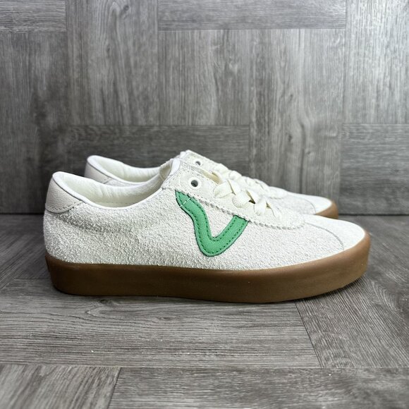Vans Sport Low Women size 5.5 Ivory Green Suede Gum Casual Shoes - Picture 1 of 8